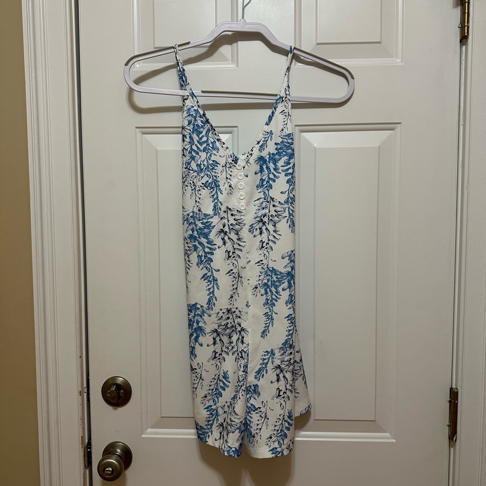 SHEIN White and Blue Romper